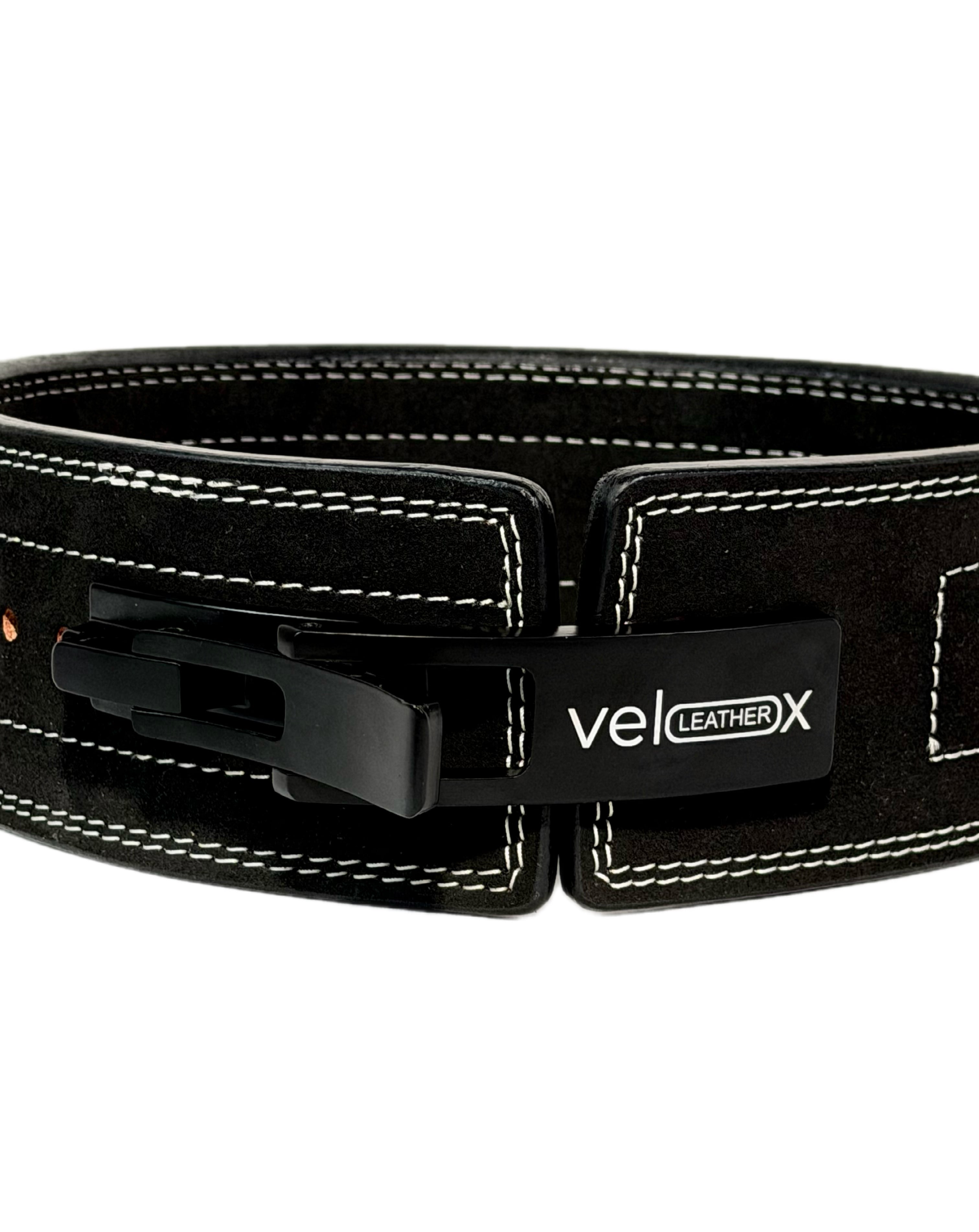 Black Suede Weightlifting Lever Belt