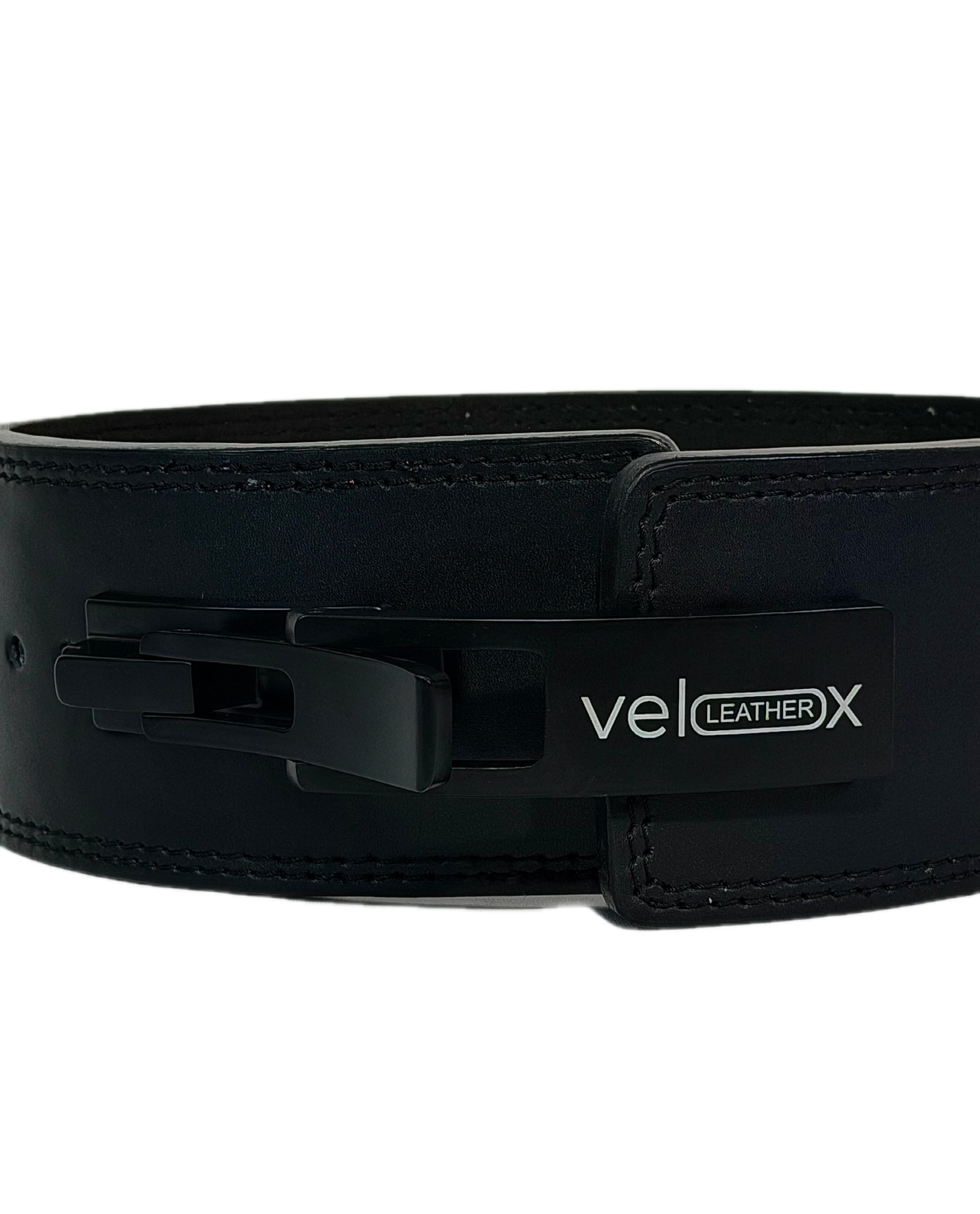 Black Leather Weightlifting Lever Belt