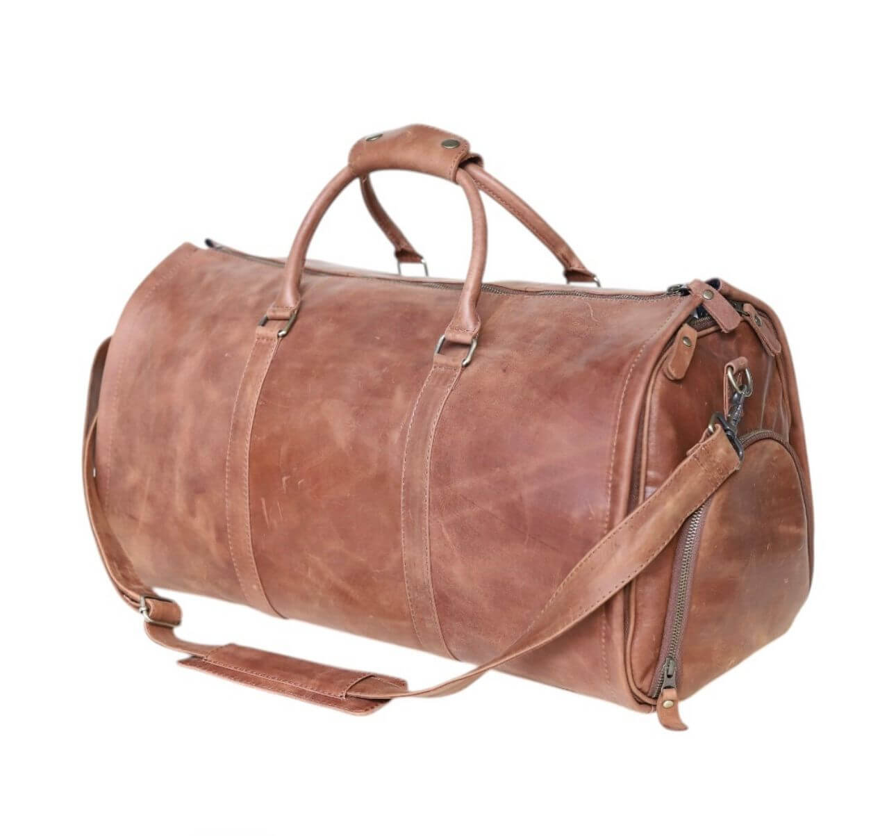 Travel Bag - Handstitched 100% Original Cowhide Leather